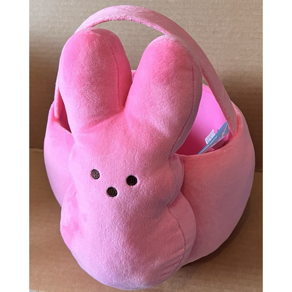 PEEPS Pink Plush Easter Baskets (1) Jumbo Chick -(1) Medium & Yellow Bunny Lot/3 - Picture 10 of 16